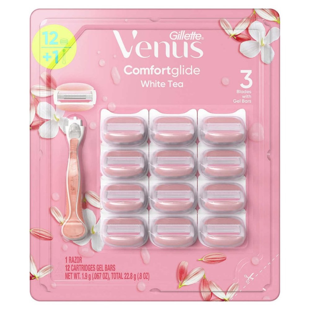 Venus ComfortGlide White Tea Razors (1 handle12 cartiridges)